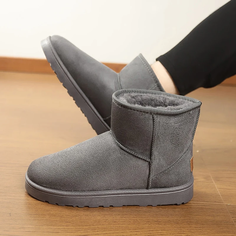 الكلاسيكية زوجين الجلد المدبوغ الثلوج أحذية رجل كبير الحجم 47 الانزلاق على أفخم الأحذية الدافئة الرجال الشتاء الأحذية منصة عدم الانزلاق الرجال حذاء من الجلد #6