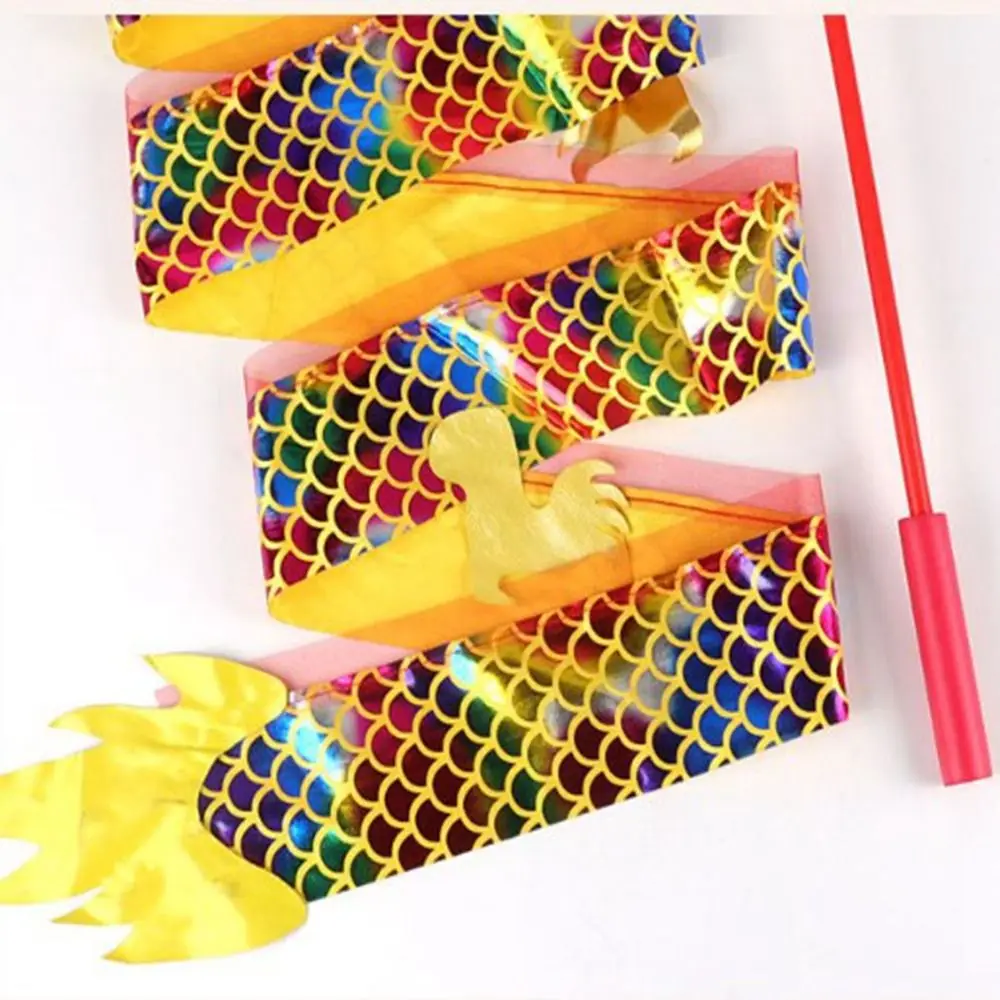 High Quality 1/2meters Dance Stripe Ribbon Colorful Multistyles Rhythmic Art Gymnastics Ballet Stick Training