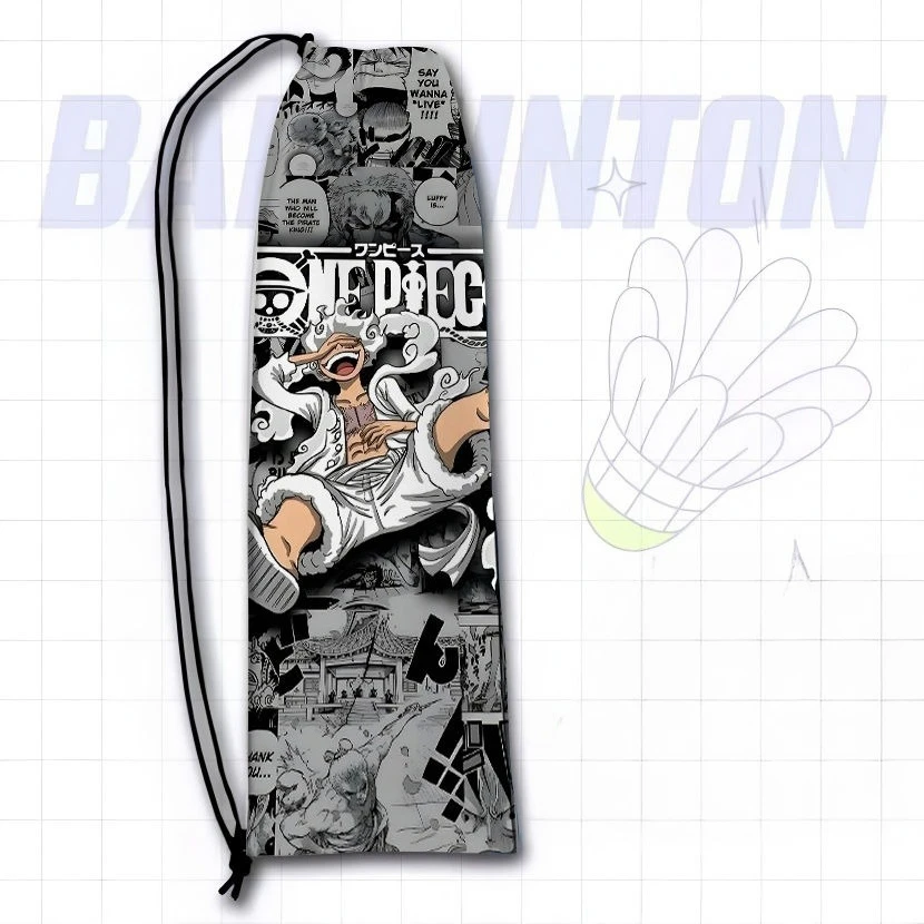 حقيبة تخزين مضرب كرة الريشة اللطيفة على شكل رسوم متحركة من قطعة واحدة، غطاء حماية مضرب سميك ومبتكر ذو سعة كبيرة، هدية رياضية