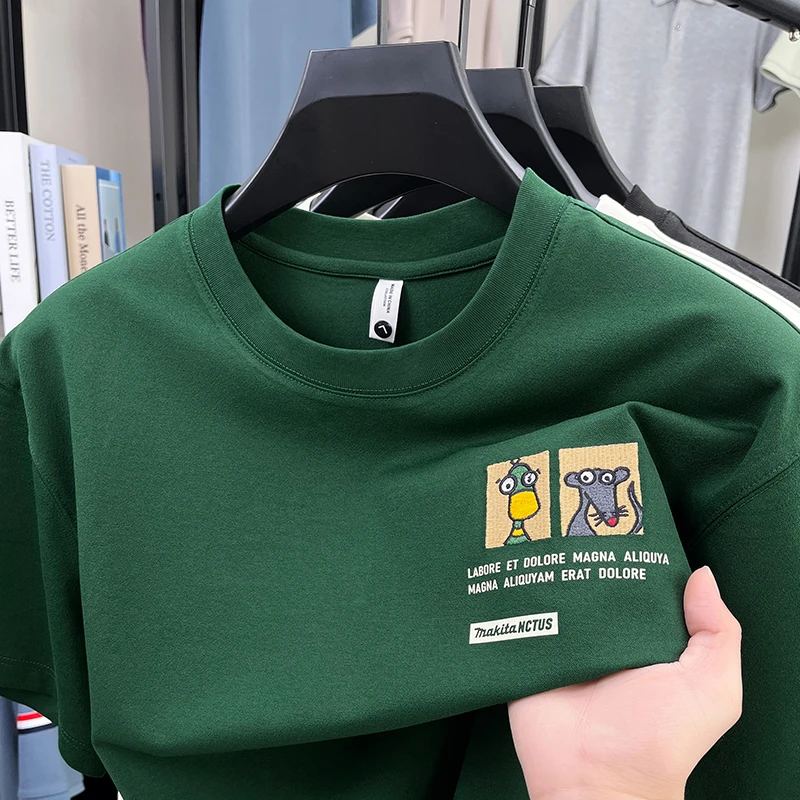 

Men's Luxury Original Design T-Shirt Round Short Sleeve Cartoon Graphic Print Summer Fashion Casual Classic Versatile Men's Wear