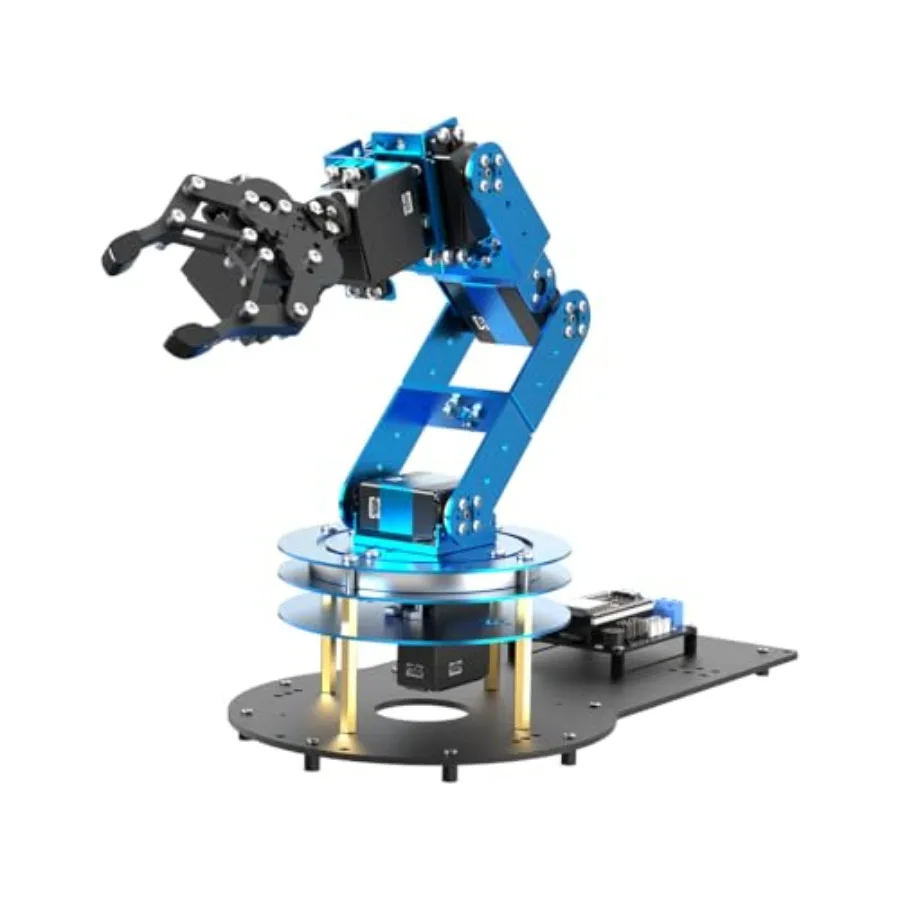 

Educational robotic arm for STEM learning: 6DOF AI vision voice interaction aluminum alloy body black-gray finish plug-and-play
