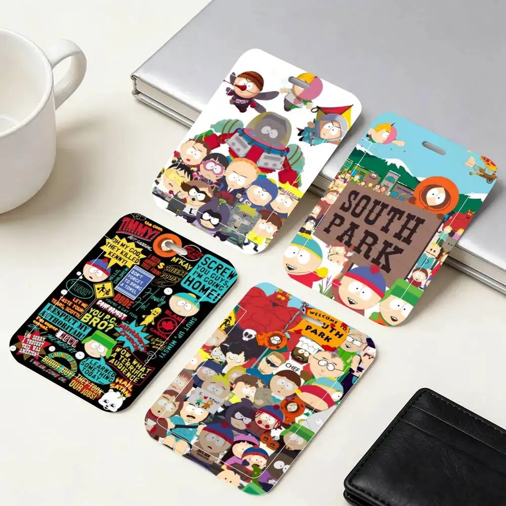 Funny S-South-P-Park ID Card Holder Neck Strap Pendant Door Badge Holder Lanyards Keychain Work Credential Case Gift