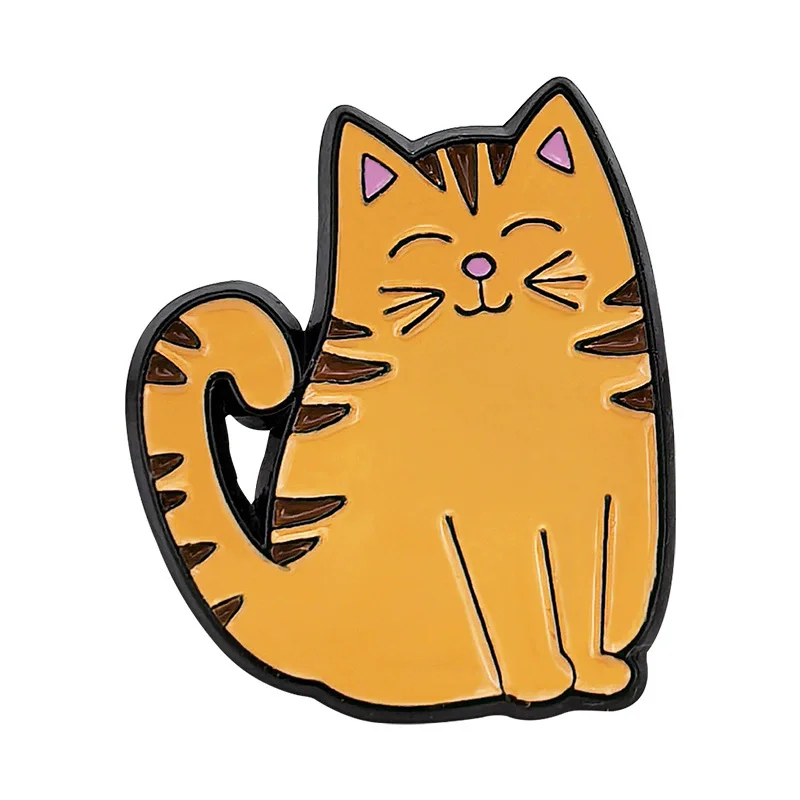 Новый-милый-кот-мультяшная-краска-для-выпечки-брошь-котик-значок-для-одежды-металлический-аксессуар-булавка-для-булавки