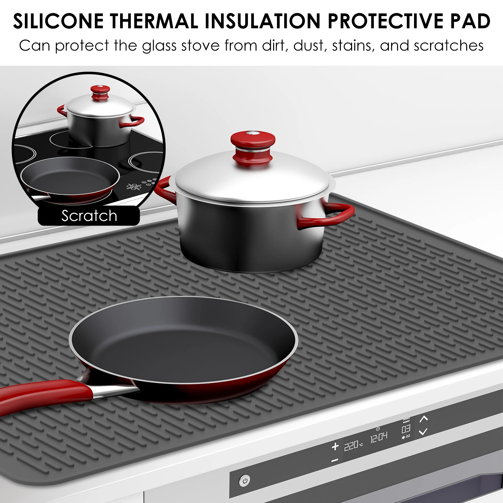 Silicone Dish Drying Mat Heat Resistant Dish Drainer Mat for Kitchen Counter Sink Refrigerator or Drawer liner Cooktop Protector