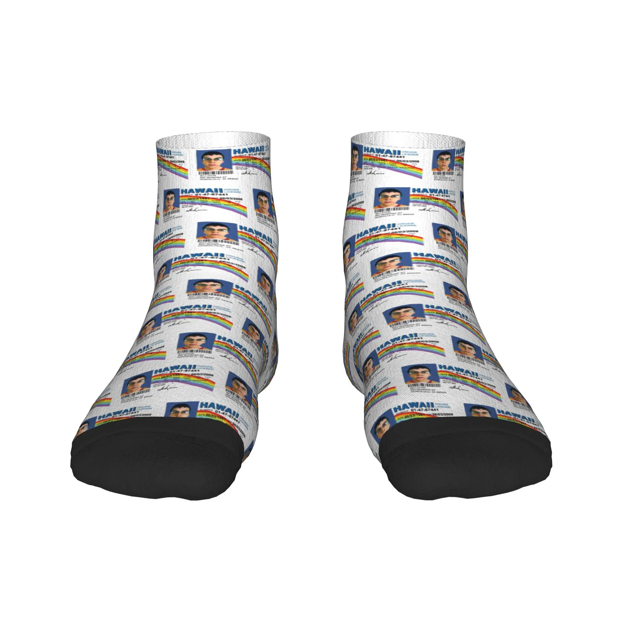 

Носки McLovin с правами водителя, впитывающие пот чулки в стиле Харадзюку, всесезонные носки, аксессуары для мужчин и женщин, подарок на день рождения