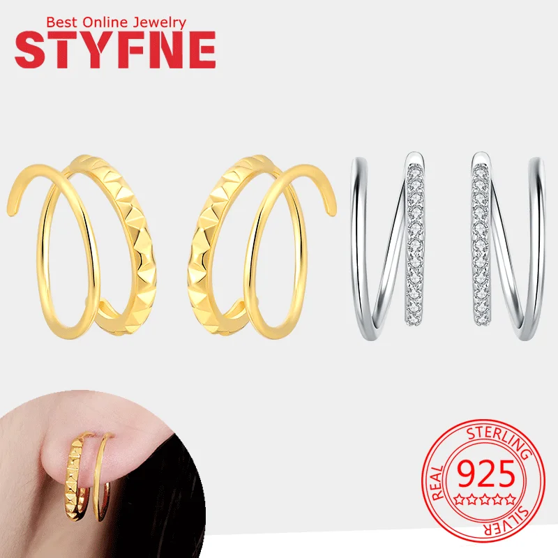 

Minimalist Earrings 925 Sterling Silver Tiny Hook Earrings Cartilage Wrap Earring for Women