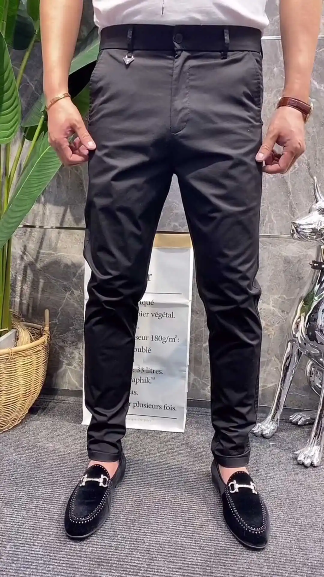 

Мужские повседневные брюки прямого кроя с эластичной талией, однотонные, для весны и осени, удобные, модные