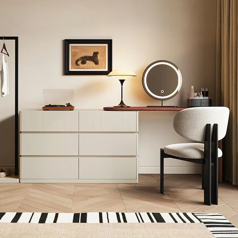 

ls 18 FG40Retro style dresser chest integrated storage cabinet retractable light luxury master bedroom