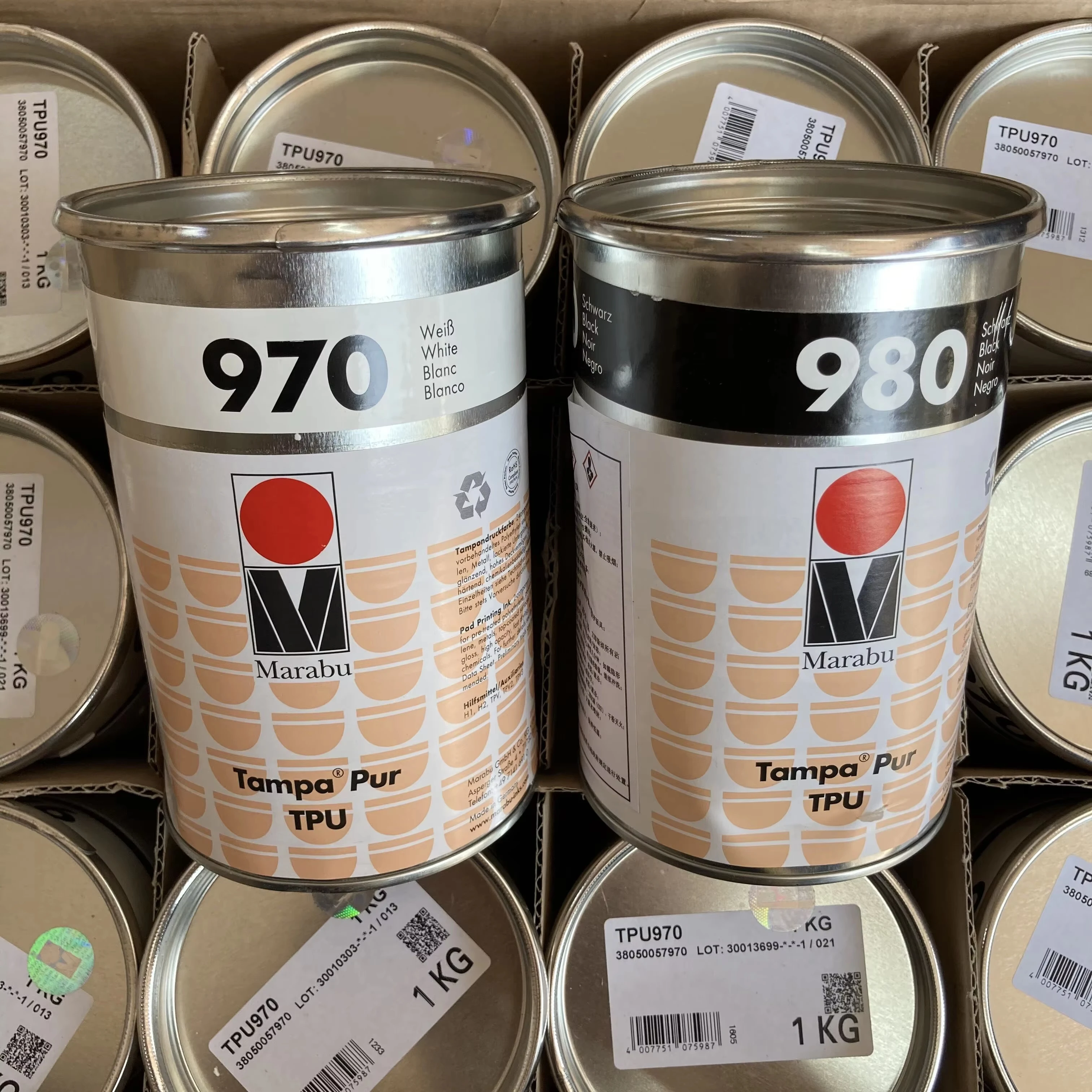 FOR Marabu TPU980 Black Pad Printing Ink for PP, PA, Metal, and Medical Applications - 1L