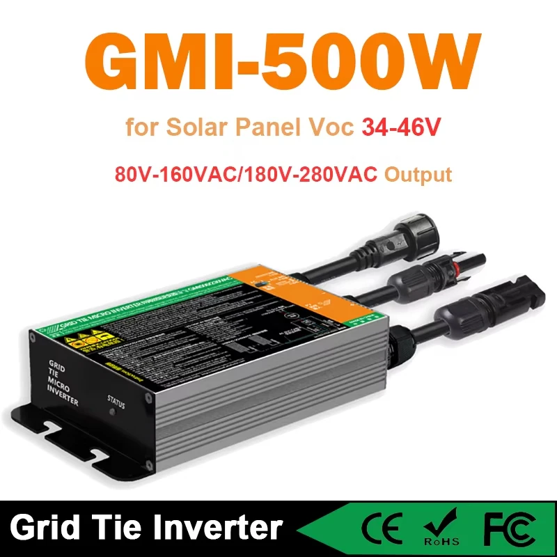 Y&H Grid Tie Inverter 300W 350W 500W 600W 700W MPPT Micro Inverter Solar PV Grid Tie Systeem Ingang DC18V-60V Uitgang AC220V