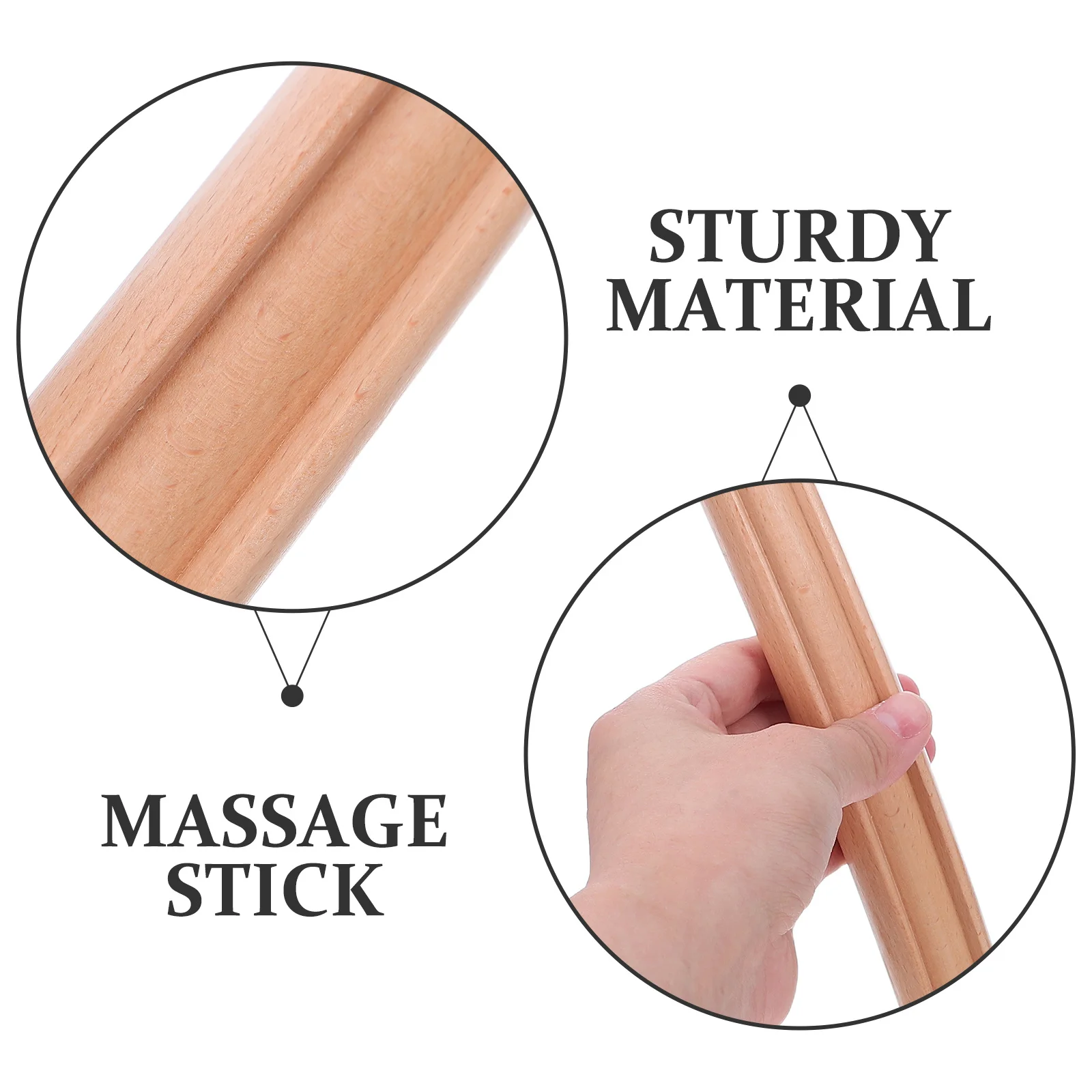 1pc Solid Wood Massage Stick For Back Neck Body Portable Scraping Rod Pain Relief Rolling Tool Health Care Massage Bat