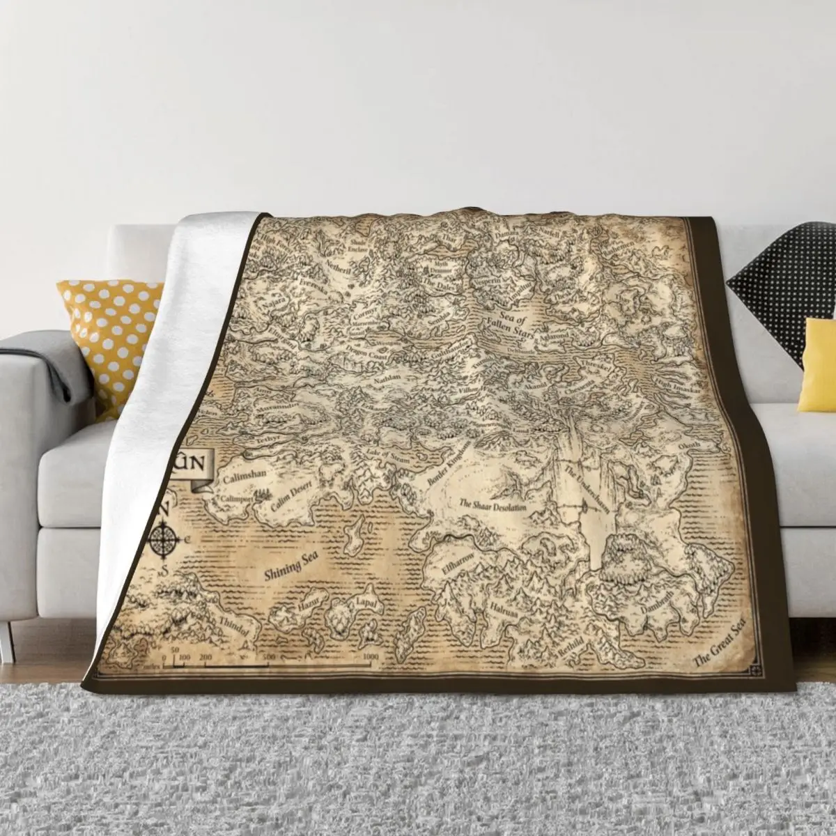 

Annotated Map Of Faerun Throw Blanket Giant Sofa Decorative Sofas Custom Blankets