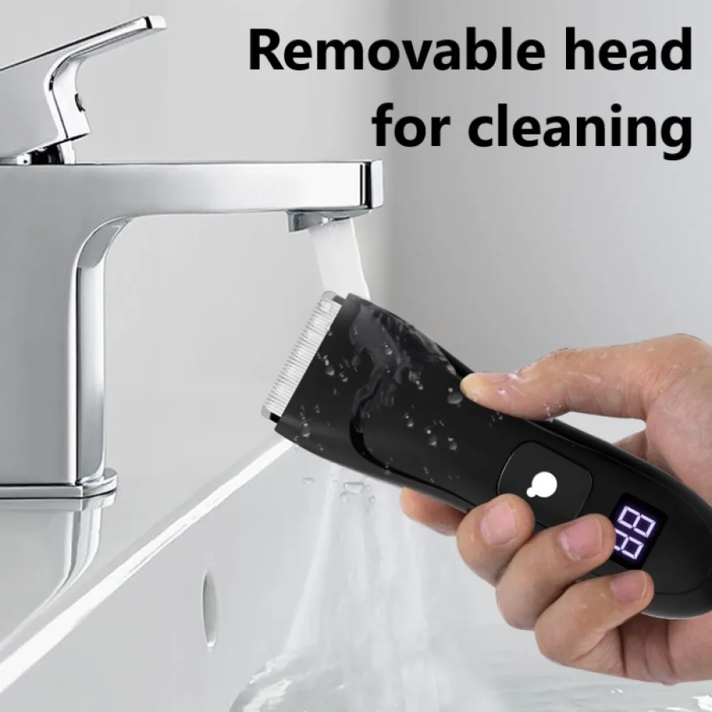 コードレス電気バリカン,プロの男性用充電式ボディカット機,洗える,パッド付きシェービングセット