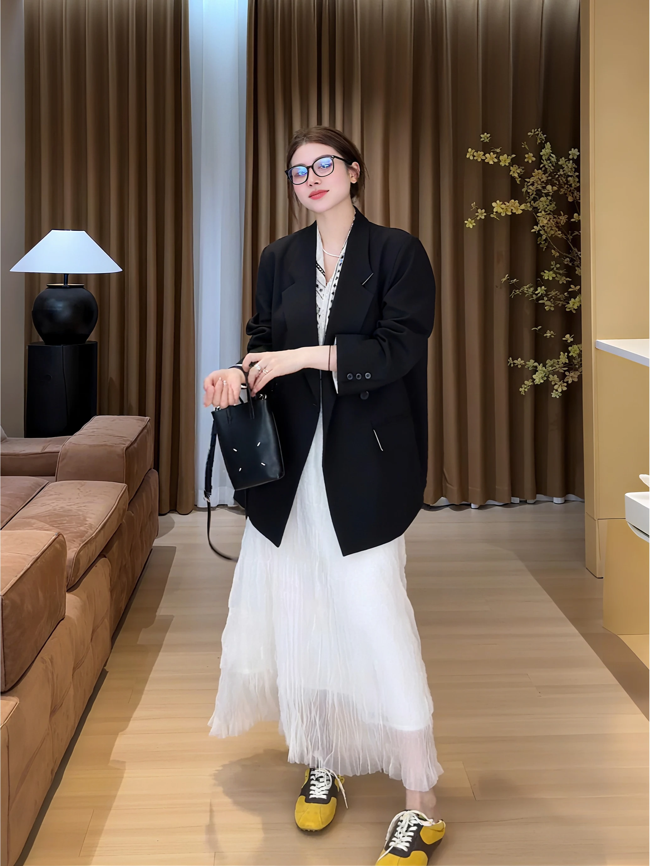 

Юбка-миди с высокой талией для повседневной носки, новинка ранней весны, женская модная повседневная юбка средней длины