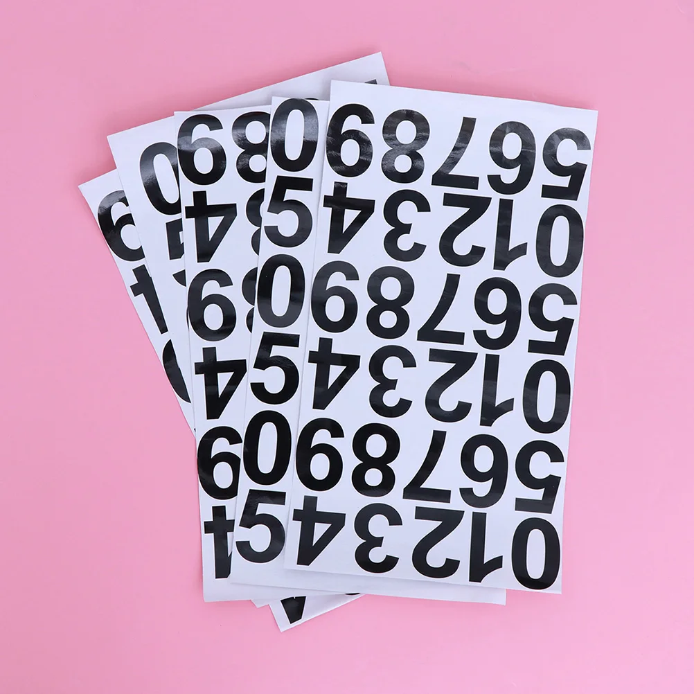 

6 Sheets Waterproof Pvc Number Stickers Round Digital Labels Adhesive Decor Sticky Pasters For Clothes Garden Location Marking