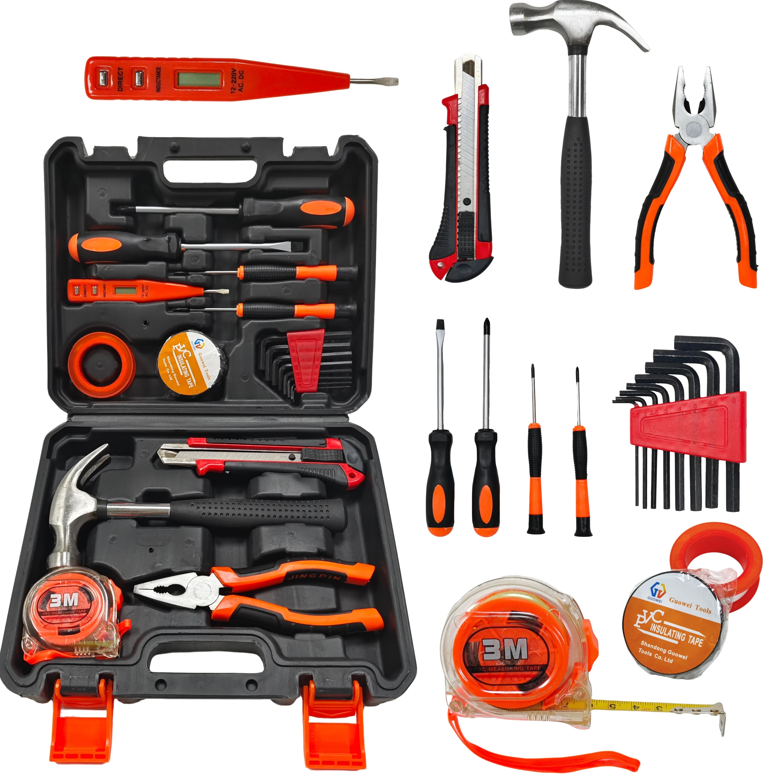 Professional 19PCS Hardware Repairing Multi-Tool Kit Home Precision Hand Tools Set Box for Tool Maintenance and Repairing