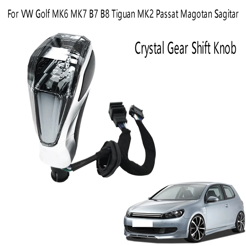 Crystal Gear Shift Knob Electronic Gear Handball For VW Golf MK6 MK7 B7 B8 Tiguan MK2 Passat Magotan Sagitar Parts