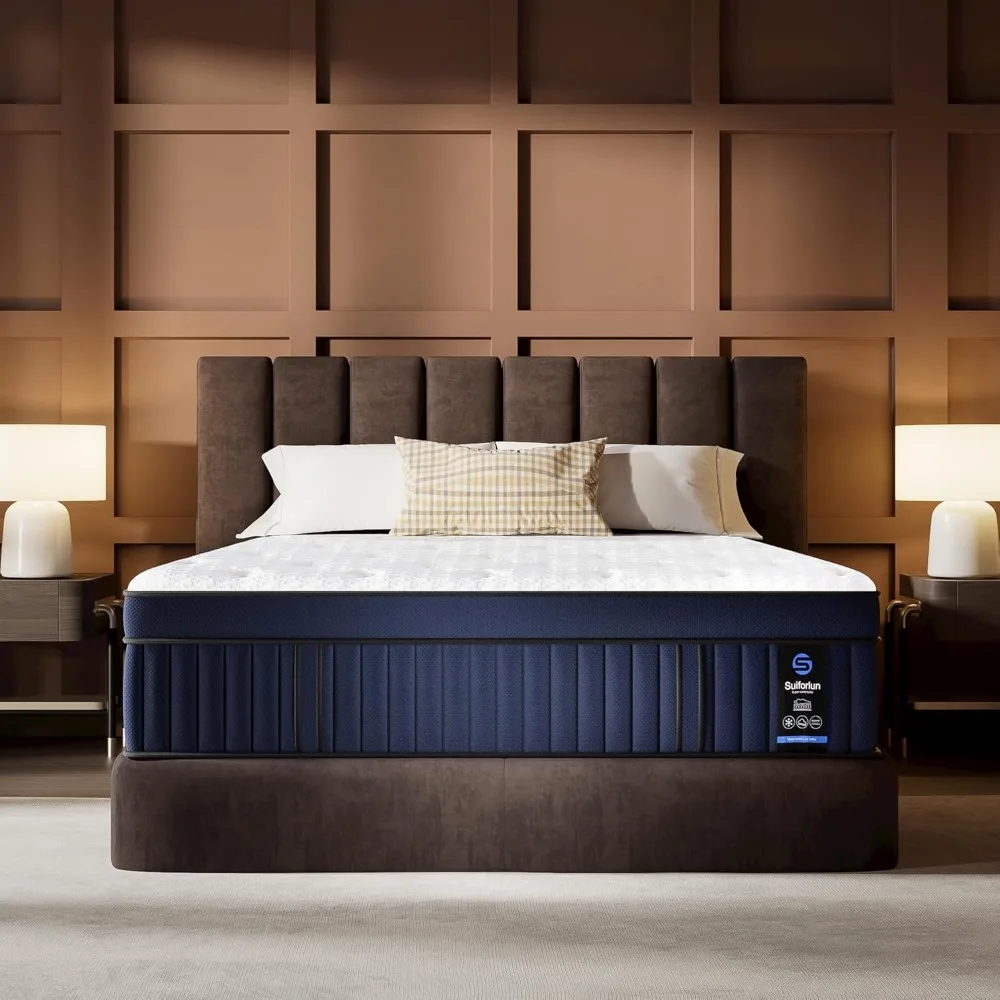 

Suiforlun Queen Size Mattress 14 Inch, Gel Memory Foam Hybrid Mattress, 7-Zone Pocket Coils, Instant Cooling Cover