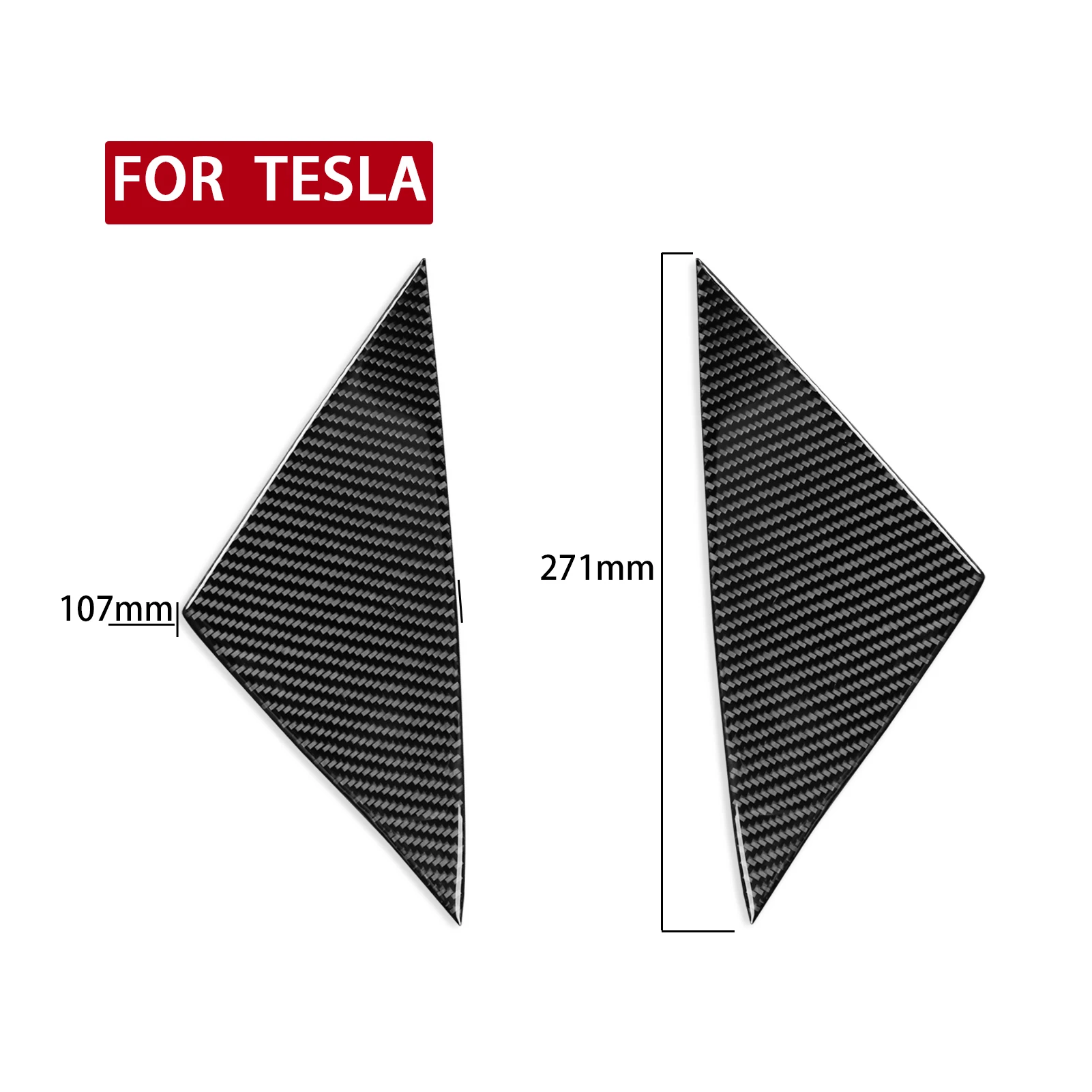 For Tesla Model Y 2020 Up Real Carbon Fiber Door Outside A-pillar Decorative Strip Car Decoration Retrofit Accessories Sticker