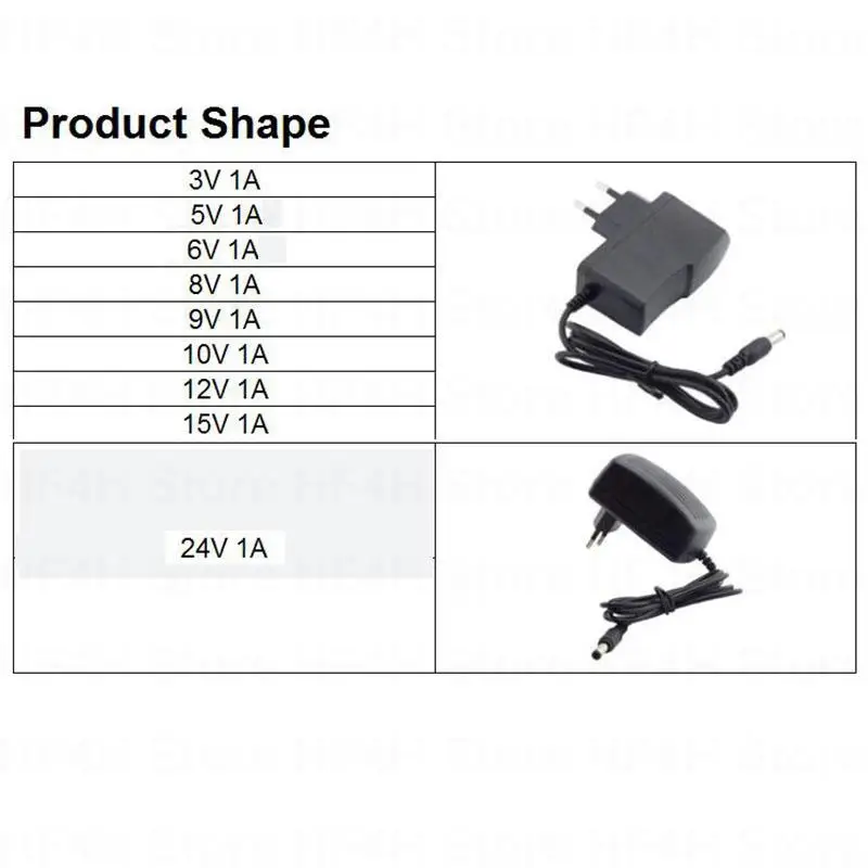 Adattatore di alimentazione da ca a cc 1A 110-240V DC 3V 5V 6V 8V 9V 10V 12V 15V 24V alimentatore adattatore per caricabatterie spina EU US per