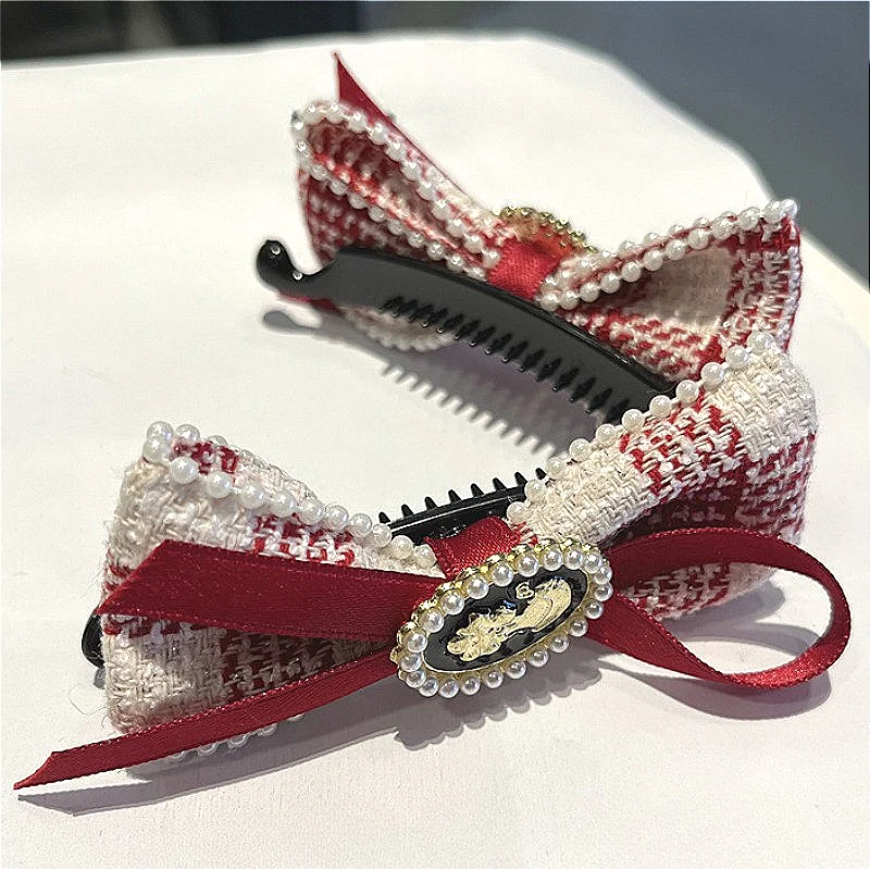 Fashion New Unique Hair Accessories Beauty Head Banana Clip with Bow Tie for Women Gorgeous Look Back Spoon Ponytail Perfect