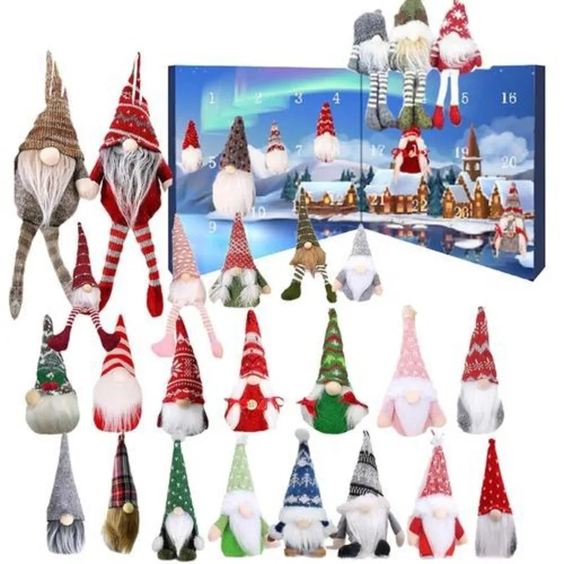 Christmas Glowing Dwarf Blind Box Countdown Christmas Advent Festival Lure 24 Pcs Creative Glowing Dwarf Gift Set Wholesale New