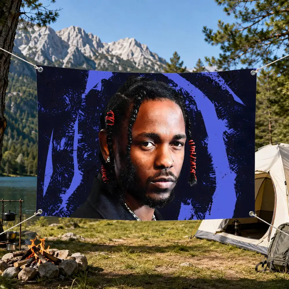 Rapper K-Kendrick lamar Flags Aesthetic Wall Tapestry Printed Wall Hanging Living Room Party Outdoor Decor