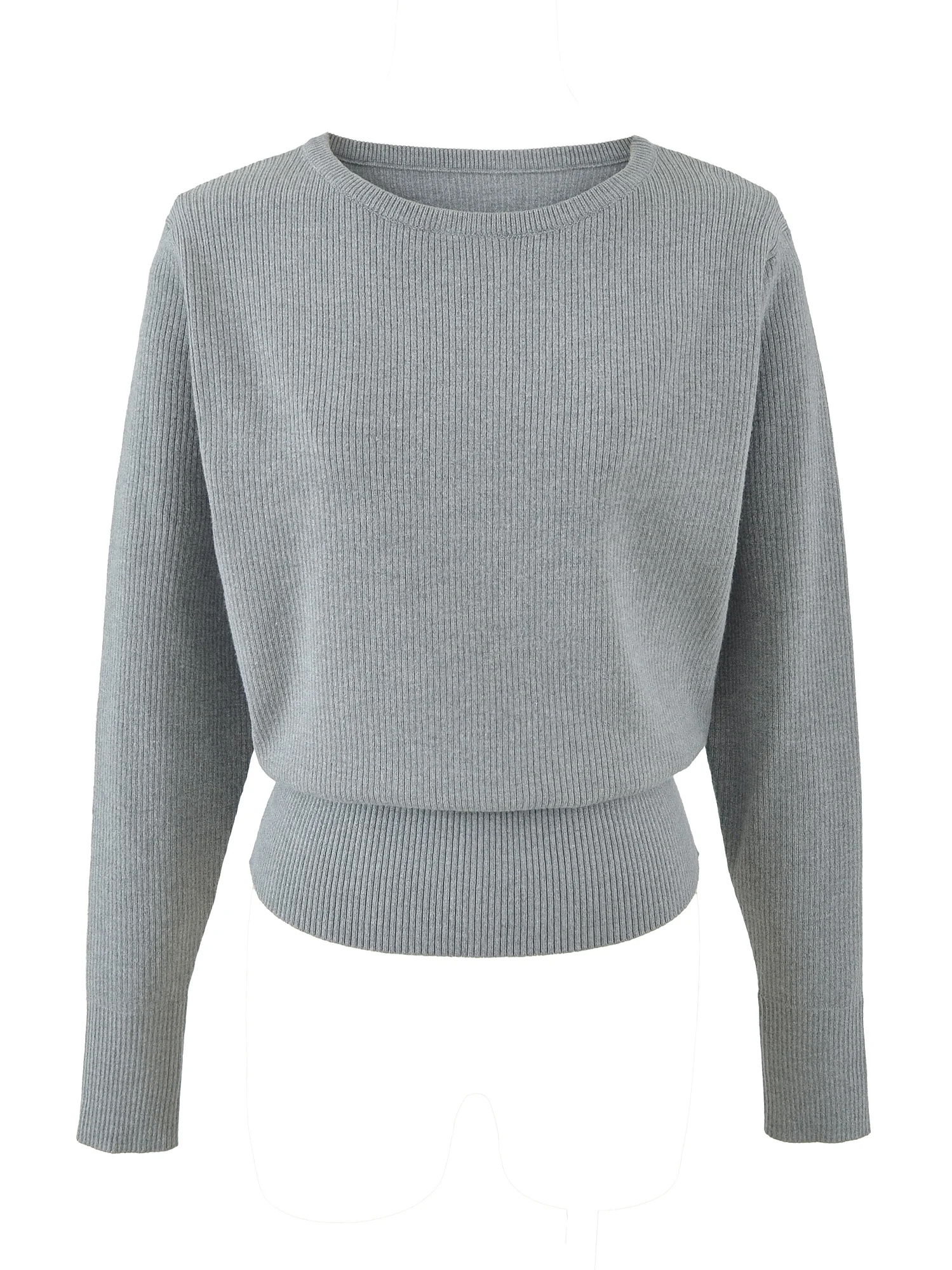 

American Retro Versatile Slimming Loose oulder Long Sve Knitted Sweater Women's Ele Slimming ey Base Top