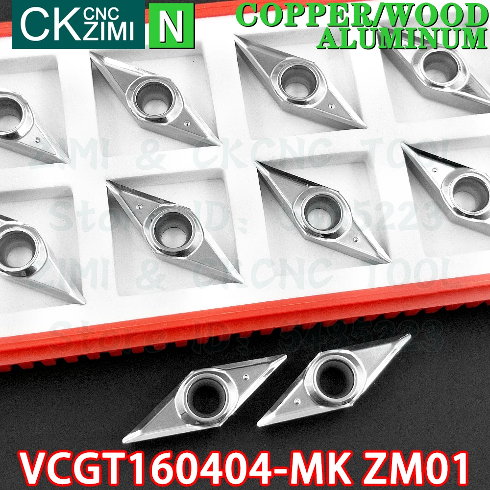 VCGT160404-MK ZM01 VCGT 160404 MK ZM01 Carbide aluminum wood Insert Turning inserts Tool CNC mechanical Metal lathe Cutting Tool