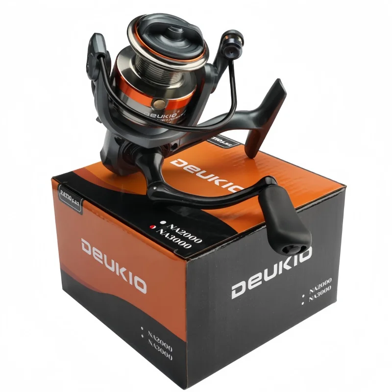 DEUKIO 2000-7000 Spinnrolle 5.2:1 Hochgeschwindigkeits-Aluminiumlegierung-Spule Maximale Bremskraft 12kg Angelzubehör