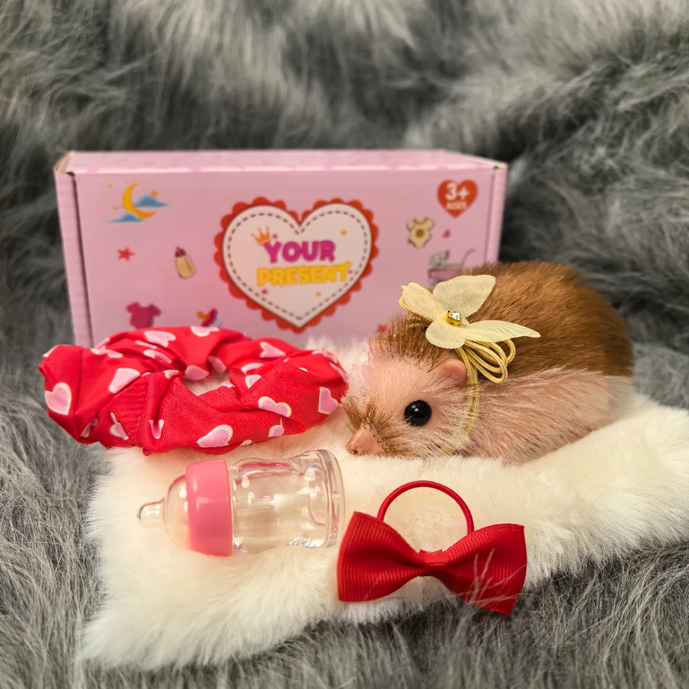 5インチのシリコン製、柔らかく可愛いミニリアルな動物、アクセサリー付き、生き生きとしたリボーンドール新生児豚人形、ストレス解消おもちゃ、ギフト