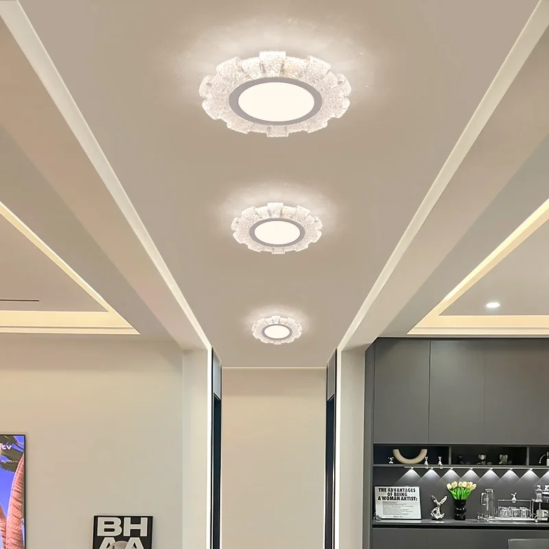

SANDYHA Stylish Round LED Ceiling Lights Modern Acrylic Fixtures for Living Room Corridor Staircase Lighting Decoration
