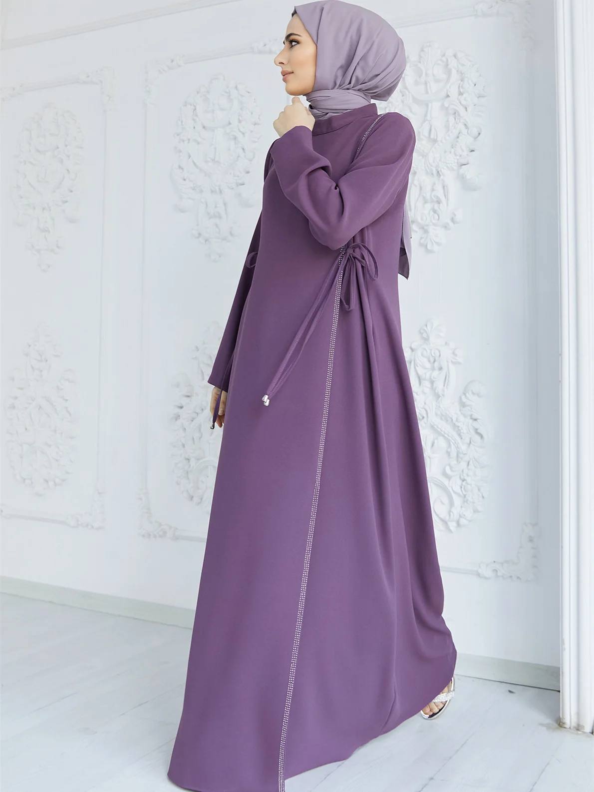 Vestido muçulmano de Abaya Daimond para mulheres, vestidos de festa elegantes Abayas, manga comprida, Marrocos Caftan, Ramadan Robe, verão, 2023