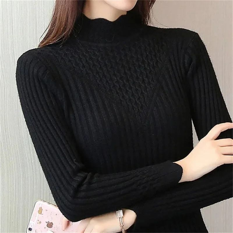 2024 Autumn Winter Turtleneck Sweater Women Basic Slim Pullover Women Sweaters And Pullovers Knit Jumper Ladies Tops