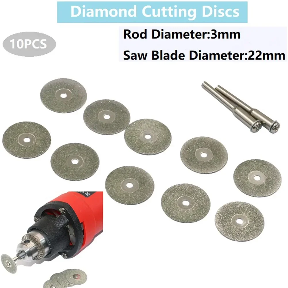 /05/2019 de coupe de 22mm, mini lame de scie avec 2 pièces de connexion, tige de 3mm pour perceuse Dpayday els, outil adapté à distance, 10 pièces