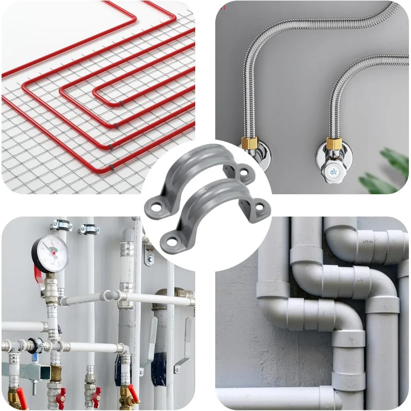 25 Stück 1 Zoll PVC-Rohrgurte, Kunststoff-Rohrschellen, 2 Löcher Rohrstützhalterungen, elektrische Leitung, Schlauch