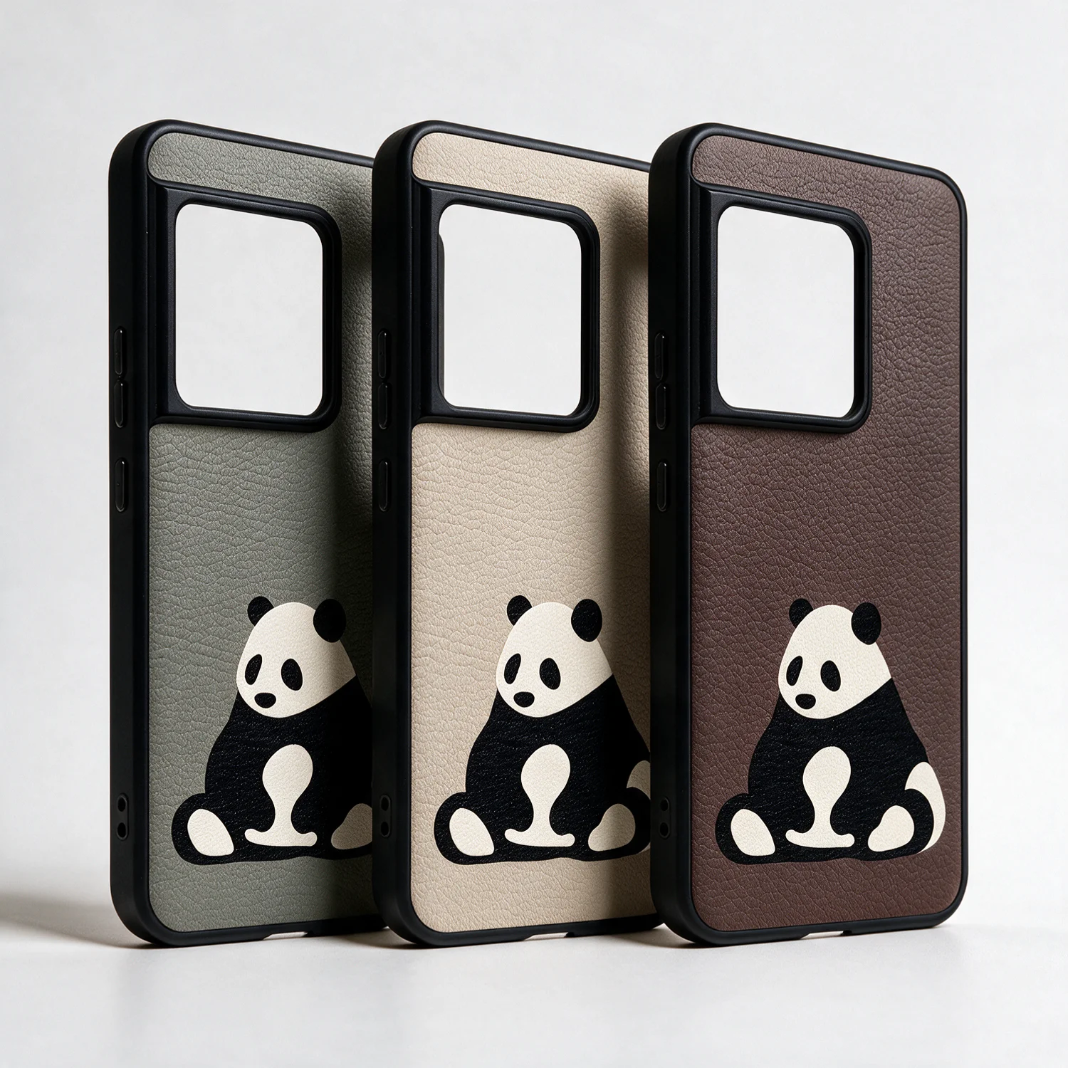 For Sony Xperia 1 Vi Vii Viii Case Luxury Genuine Leather Women Phone with Panda Pattern Design Anti-fall Shockproof Cover Cases