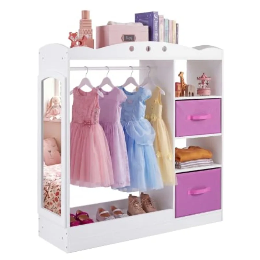 Wooden Dress Up Storage with Full Length Mirror