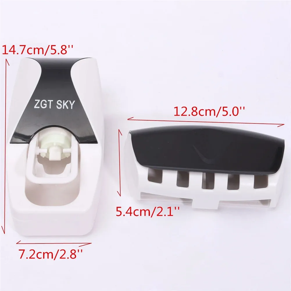 Toothbrush Holder Automatic Toothpaste Dispenser Set Dustproof Sticky Suction Wall Mounted Toothpaste Squeezer Bathroom Holder
