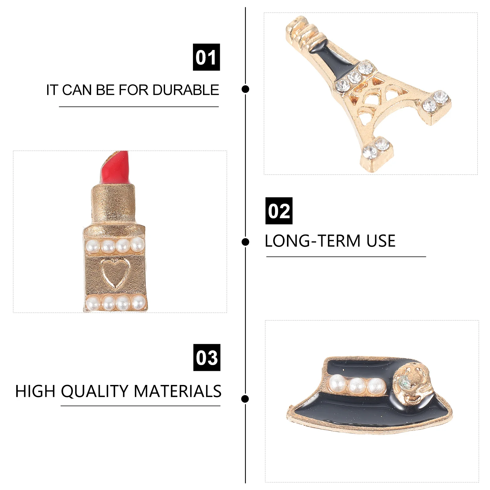 

50Pcs Alloy Ornaments Fashion Drop Oil Durable DIY Jewelry Accessories Clothing Bag Decor Creative Parts DIY Jewelry Accessories