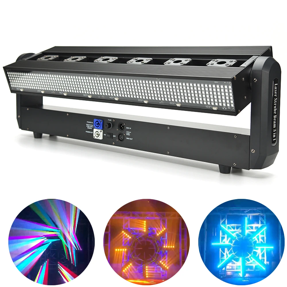 

6 Eye LED Moving Head Laser Light 3in1 RGB LED Strobe Beam Disco Light DMX Party KTV Sacnning Laser Light For DJ Disco Bar