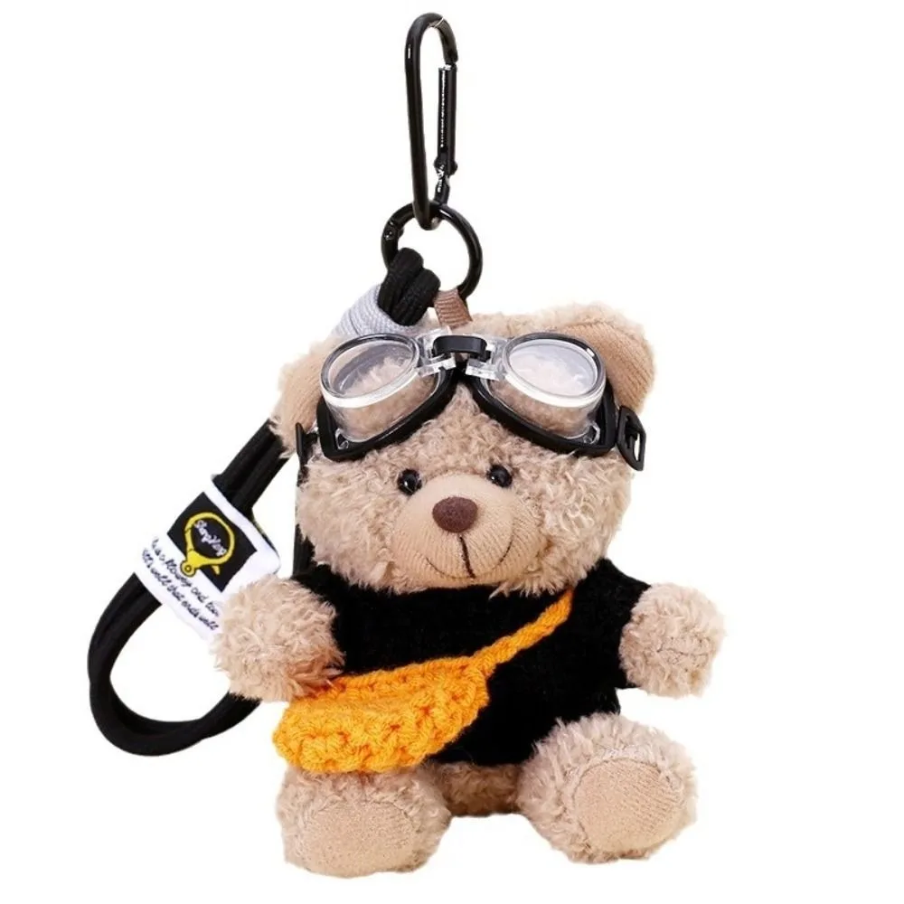 

New Camera Plush Bear Pendant Sunglasses Panda Doll Keychain Sweater Creative Stuffed Toys Bag Pendant Gifts