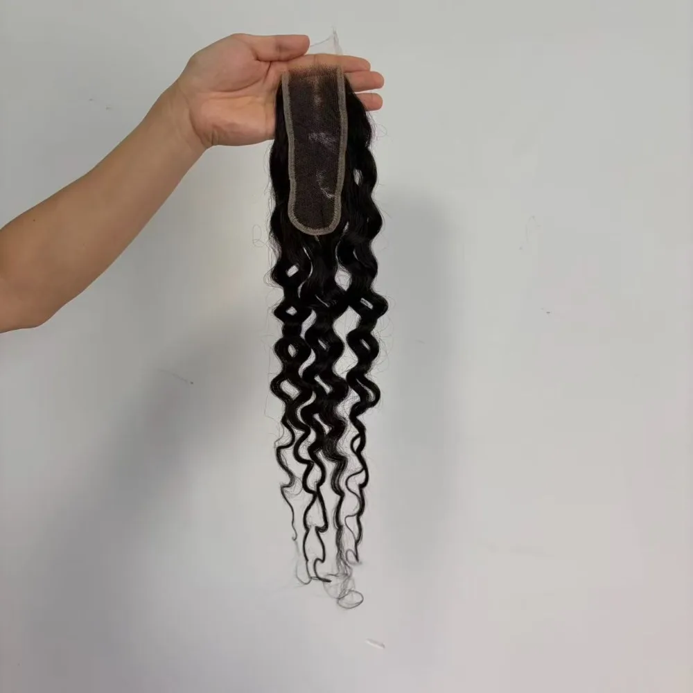 HD 2x6 Lace Closure, Naturfarben, burmesisches gelocktes Echthaar, brasilianisches Virgin Remy Haar, vorgezupft, Babyhaar, kein Haarausfall, keine Verfilzungen – Detail 2