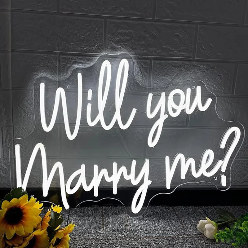 Will You Marry Me ? Neon Sign Dimmable USB Neon Signs for Wedding Party Decor Wedding Backdrop Home Wall Decor Gift for Her