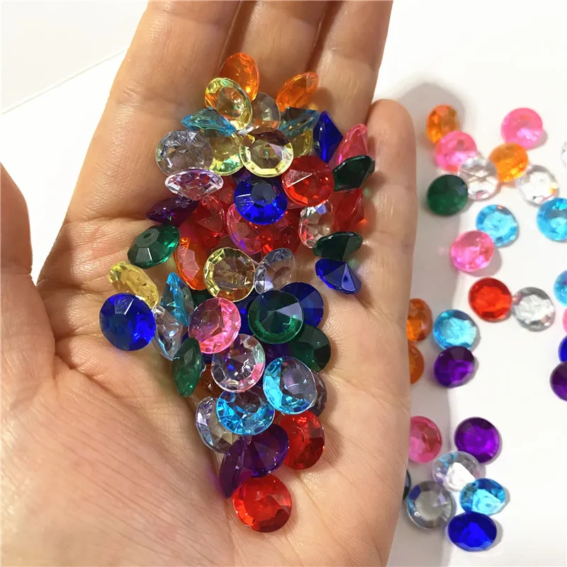 100 Pieces Diameter 10mm Acrylic Colorful Plastic Diamond Shape Pawn Pieces For Token Board Games Counter Accessories