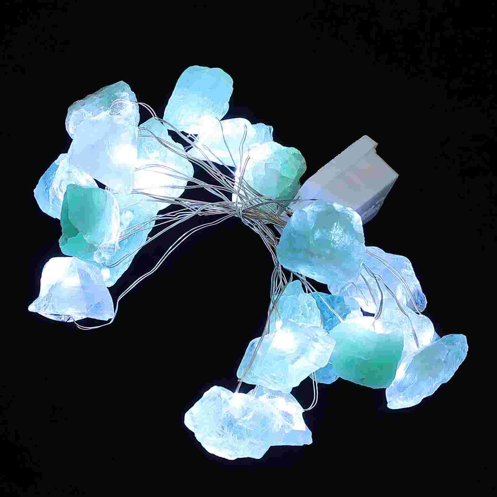 

Crystal Raw Stone Gravel DIY Long Strip Ambient Light String Decorative Lamp Outdoor Indoor Hanging Lights Pendant