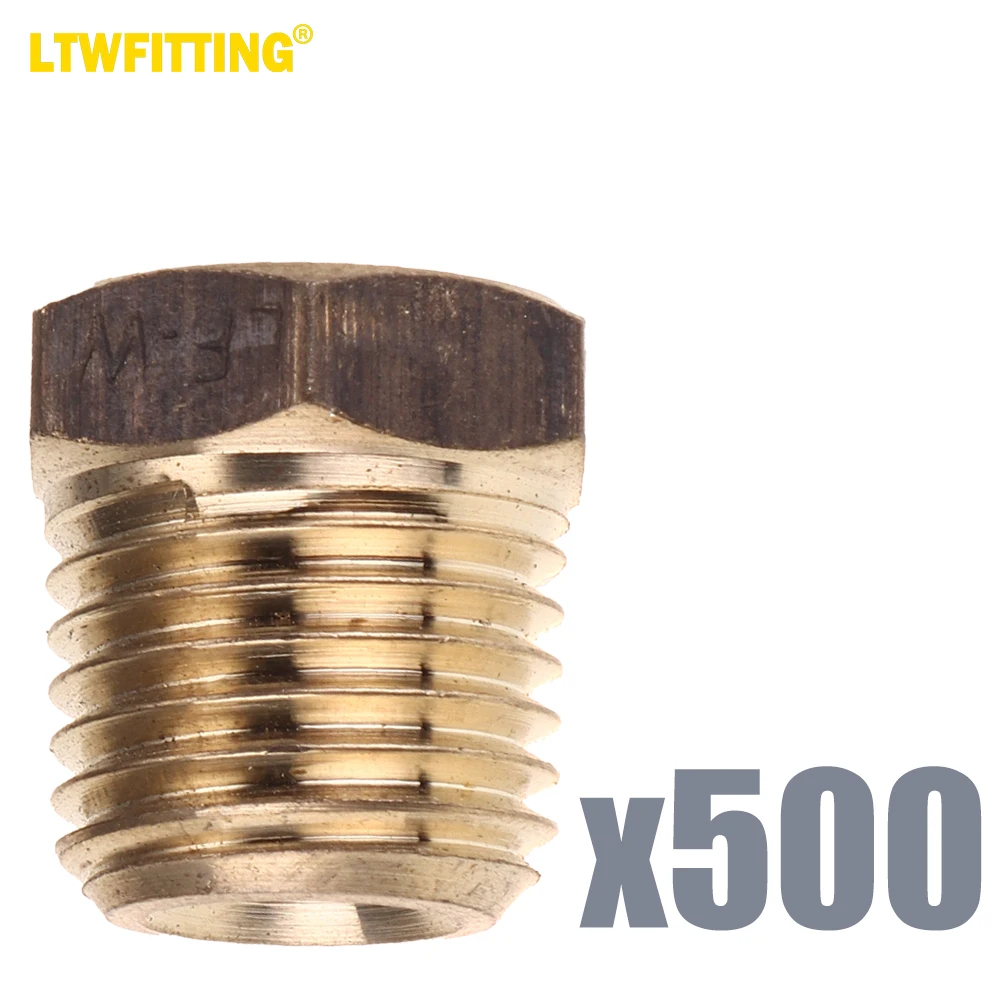 

LTWFITTING LF Brass Pipe Hex Head Solid Plug Fittings 1/4" Male NPT (Pack of 500)