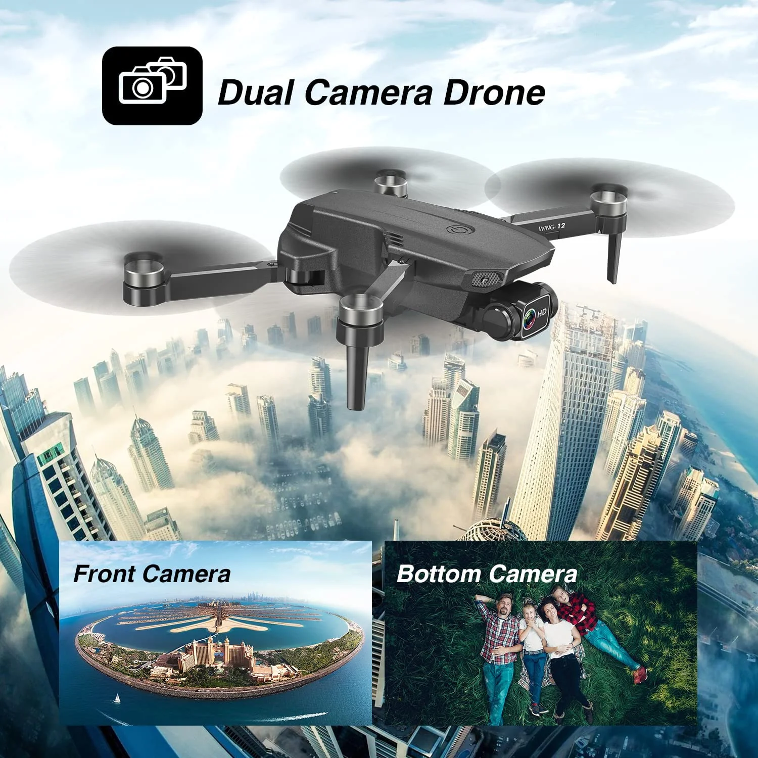 Drone GPS professionnel avec caméra auto-stabilisante à 3 axes, mode de flux optique, caméra B12 4K, importateur pliable, modèle supérieur, 2023