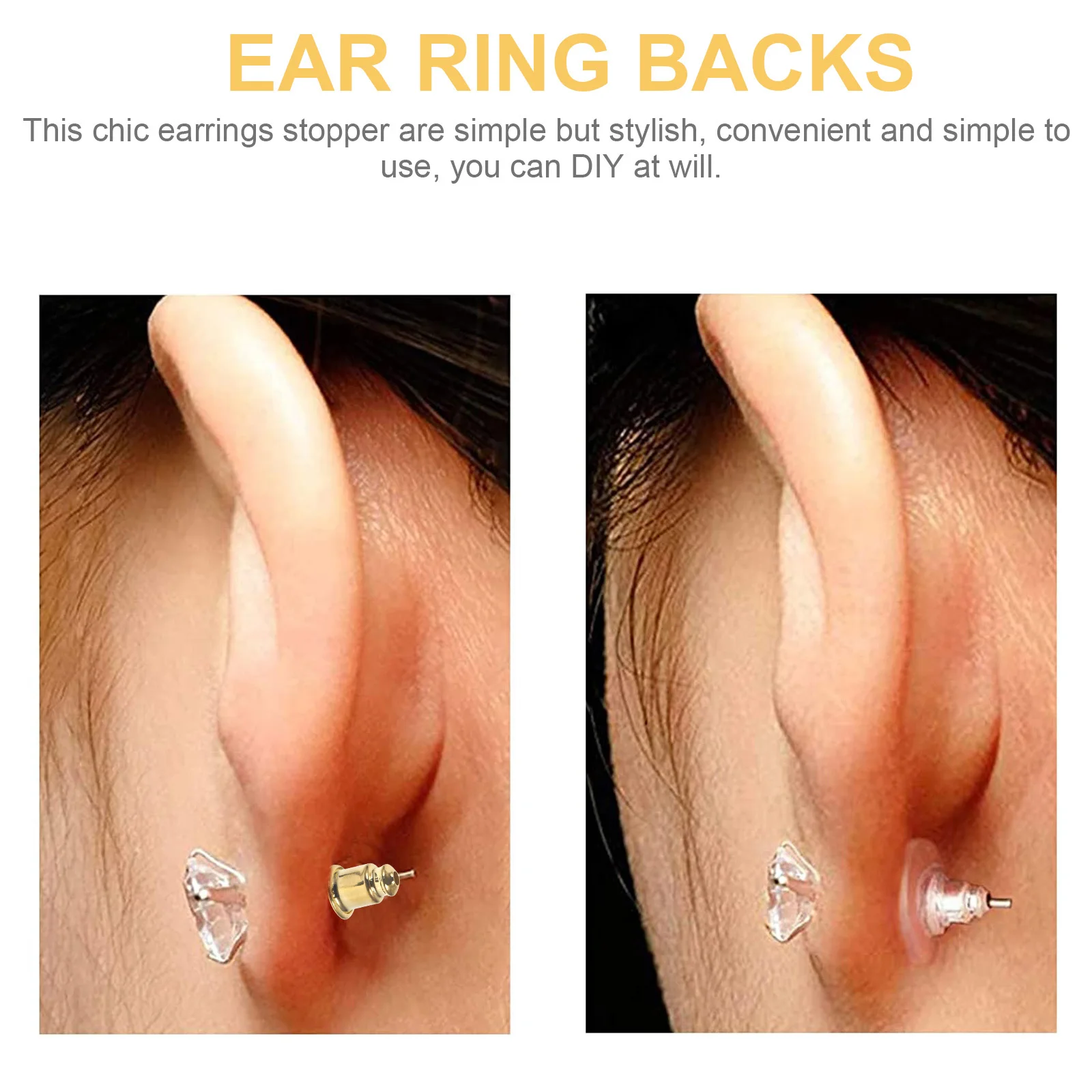 

50 шт., медные задние части сережек, фиксирующие нескользящие стопоры, запасные части, легкие удобные аксессуары для сережек-гвоздиков