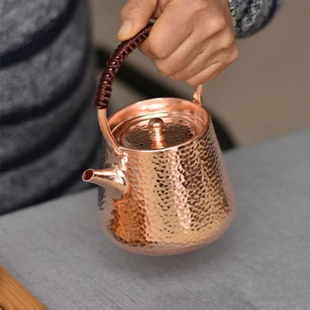 Pure copper Handmade teapot, Handle style Boiling tea pot, Thickened small copper pot, Kung Fu Tea Set, Health teapot, 450ml